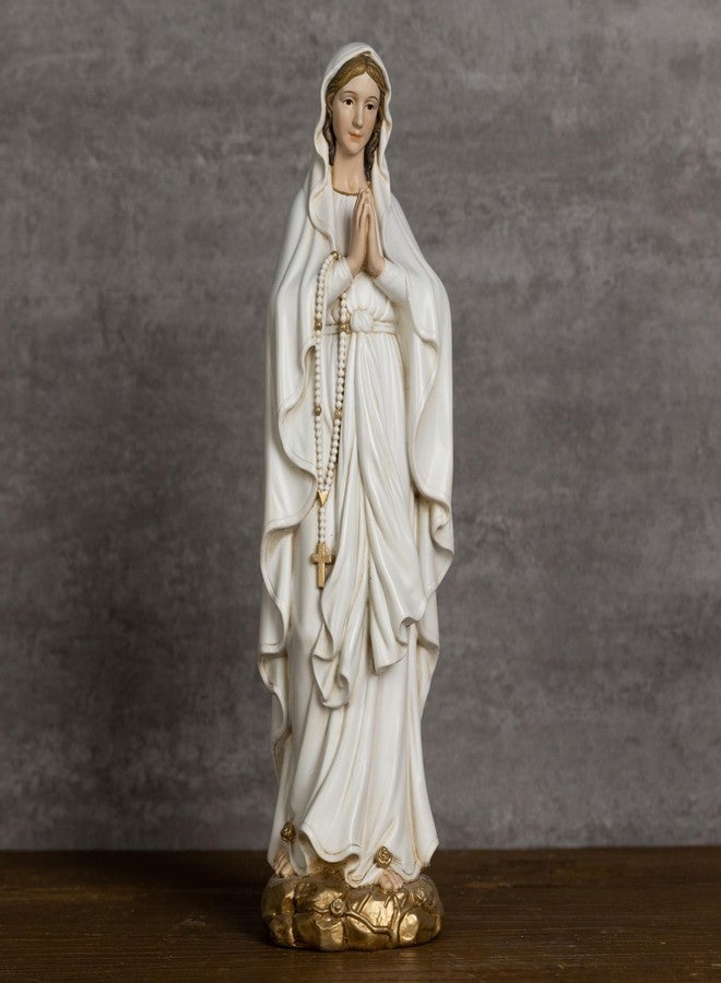 BC BUILDCLASSIC BC Catholic Our Lady of Lourdes Statue, 10"H Blessed Virgin Mary Mother Figure, Inspirational Home décor, Religious Gift, Handpainted Renaissance Sculpture Purity & Grace Collection from Buildclassic - Image 3